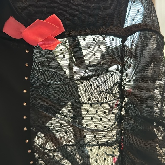 Victorias Secret lingerie black with pink bows and sparkles on front size 34B - Picture 11 of 12